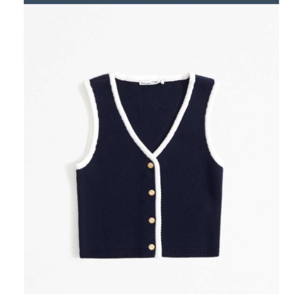 Abercrombie mara button-up sweater vest